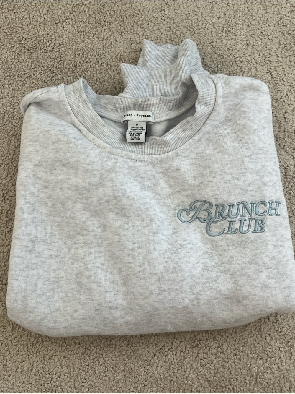 Brunch Club Light Gray Crewneck Sweatshirt (women’s)